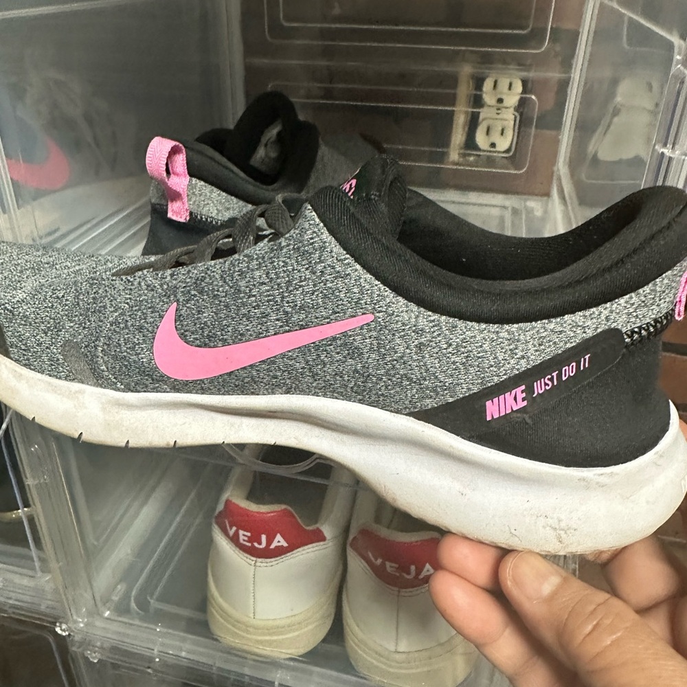 Nike Black and Pink Running Shoes